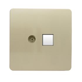 ART-TLP+TVGO  TV Co-Axial & Telephone Champagne Gold